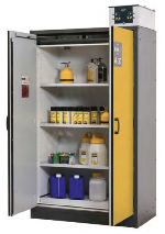Bezpečnostní skříň vysoká s požární odolností 30min_3x police, 1x spodní záchytná vana, ocelový poplastovaný plech